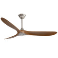 60 Inch Outdoor Ceiling Fan No Light with 3 ABS Blades Smart APP Control in Brushed Nickel