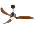 52' Ceiling Fan with Dimmable LED Light Remote Control,Quiet DC Motor 6 Speed Levels,Adjust Height( 3 PCS Rod) Reversible Ceiling Fan, for Patio Living Room, Bedroom, Office,Indoor.(Matte Black +Wood)