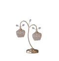 17.25' Rose Gold 2-Floral Bell Glam Metal Table Lamp
