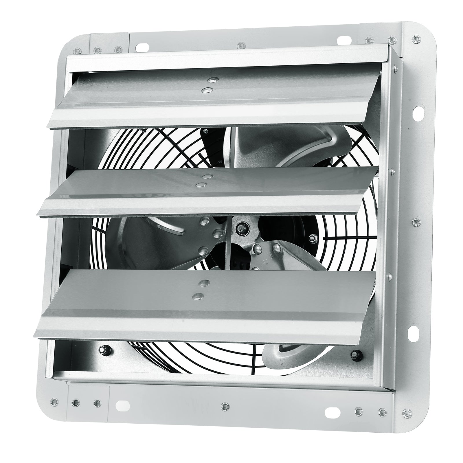 10'' Shutter Exhaust Fan, High-speed 820 CFM, Aluminum Wall Mount Attic Fan with AC-motor, Ventilation and Cooling for Greenhouses, Garages, Sheds, Shops, FCC