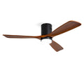 Ceiling Fan with Lights 52 Inch Flush Mount Ceiling Fan with Remote Control, Wood Blades Modern Outdoor Ceiling Fans for Bedroom/Farmhouse/Patio/Indoor, Quiet DC Motor