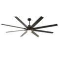 84 Inch Large 8 PCS Plywood Reversible Blades  Ceiling Fan With Light Kit 3 Color  Dimmable LED, DC 6 Speed ,Remote Control Ceiling Fan  for Patio Living Room, Bedroom, Office,Indoor.(Matte Black )