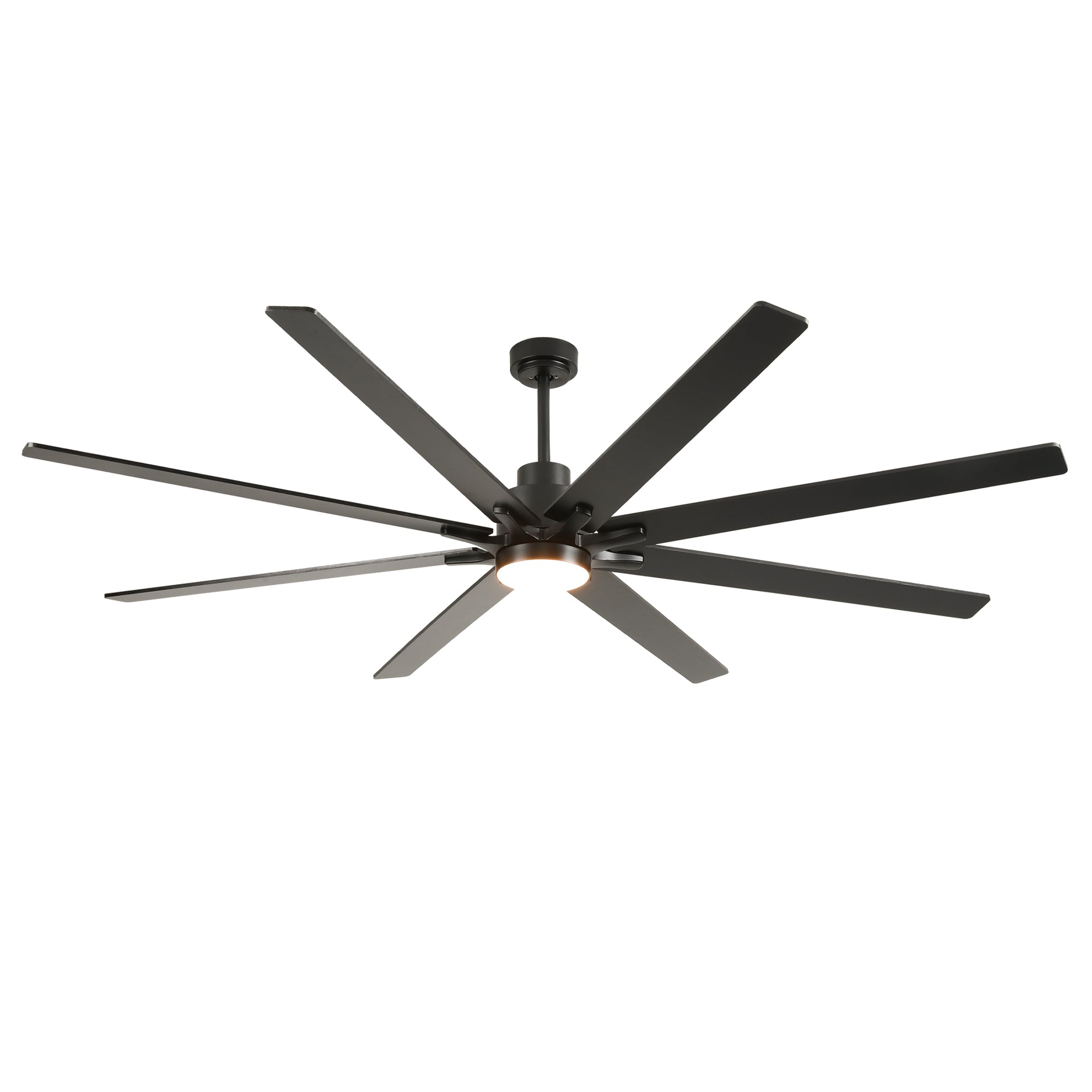 84 Inch Large 8 PCS Plywood Reversible Blades  Ceiling Fan With Light Kit 3 Color  Dimmable LED, DC 6 Speed ,Remote Control Ceiling Fan  for Patio Living Room, Bedroom, Office,Indoor.(Matte Black )