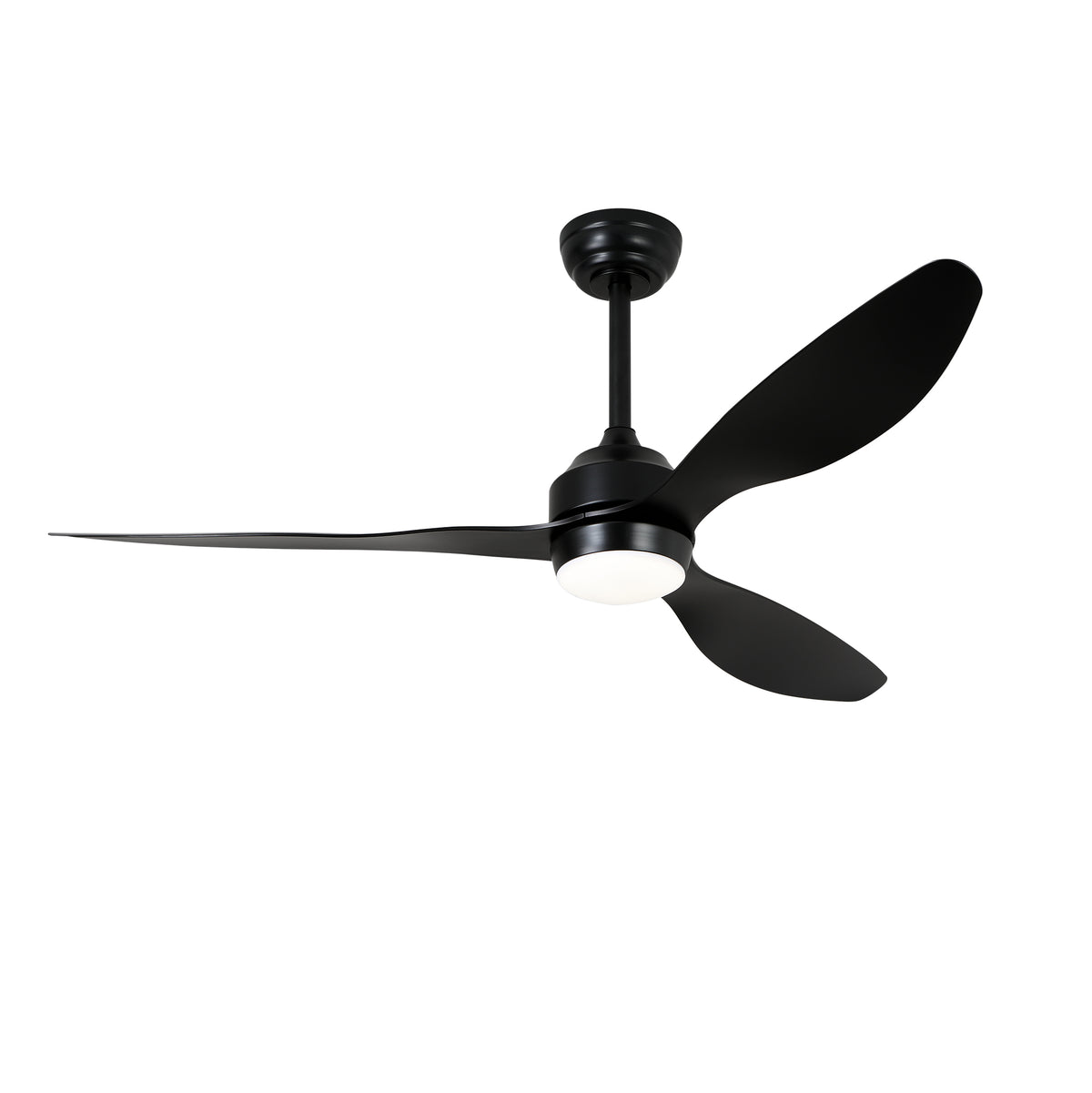 52' Ceiling Fan with Lights Quiet DC Motor 3 ABS Blade Ceiling Fans 6 Speed Levels,Reversible Ceiling Fan, for Patio Living Room, Bedroom, Office,Indoor.(Matte Black )
