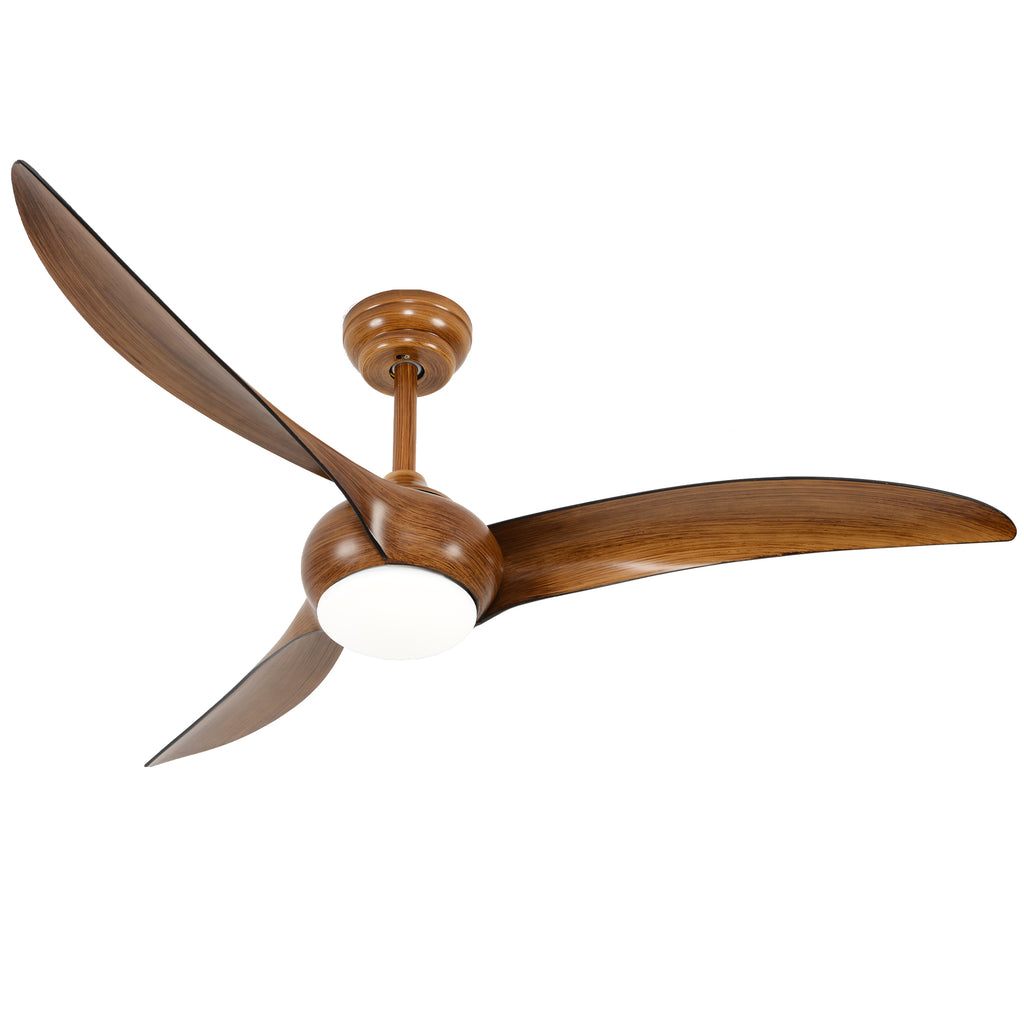 52' Ceiling Fan with  LED Light Remote Control,Quiet DC Motor 6 Speed Levels,3 PCS ABS Blades Fan Lamp,Adjust Height( 2 PCS Rod) Reversible Ceiling Fan, for Patio Living Room, Bedroom, Office,Indoor.