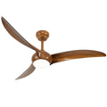 52' Ceiling Fan with  LED Light Remote Control,Quiet DC Motor 6 Speed Levels,3 PCS ABS Blades Fan Lamp,Adjust Height( 2 PCS Rod) Reversible Ceiling Fan, for Patio Living Room, Bedroom, Office,Indoor.