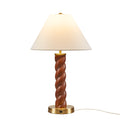 1- Piece One Size Textured Ceramic Table Lamp with Fluted Fabric Shade