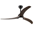 52' Solid Wood Blades Ceiling Fan, Indoor  Ceiling Fan With Light with Remote Control, Noiseless Reversible Motor, 6 Speed ,3 Color , for Patio Living Room, Bedroom, Office,Indoor.(Matte Black)