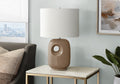 Lighting, 26'h, Table Lamp, Brown Ceramic, Ivory / Cream Shade, Contemporary, Modern