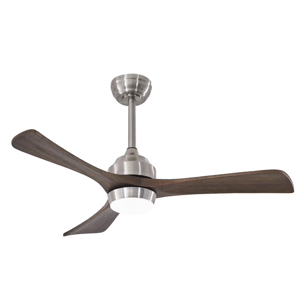 42' Solid Wood Blades Ceiling Fan with Lights Remote Control,Quiet DC Motor 3 Blade Ceiling Fans 6 Speed Levels,Reversible Ceiling Fan, for Patio Living Room, Bedroom, Office,Indoor.(Stain nickel )