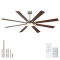 72 inch Large Ceiling Fan with Dimmable Led Light 8 Solid Wood Blades Remote Control Reversible DC Motor for Living Room