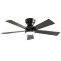 46 Inch 5 PCS Plywood Blades  Ceiling Fan With Light Kit 3 Color LED Light Source, DC 6 Speed ,Remote Control Ceiling Fan  for Patio Living Room, Bedroom, Office,Indoor.(( Matte Black  )