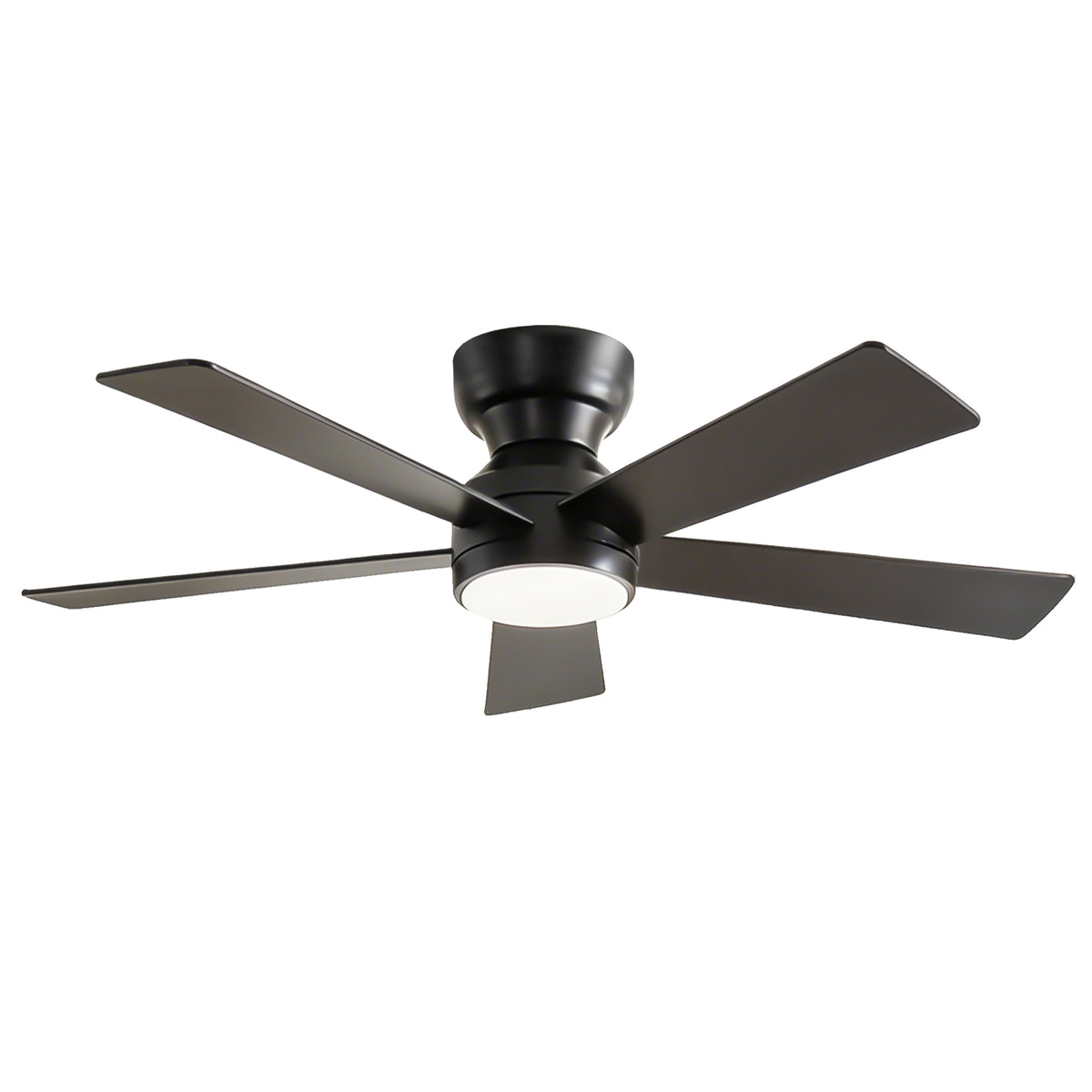 46 Inch 5 PCS Plywood Blades  Ceiling Fan With Light Kit 3 Color LED Light Source, DC 6 Speed ,Remote Control Ceiling Fan  for Patio Living Room, Bedroom, Office,Indoor.(( Matte Black  )