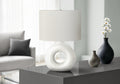 Lighting, 24'h, Table Lamp, White Ceramic, Ivory / Cream Shade, Contemporary, Modern