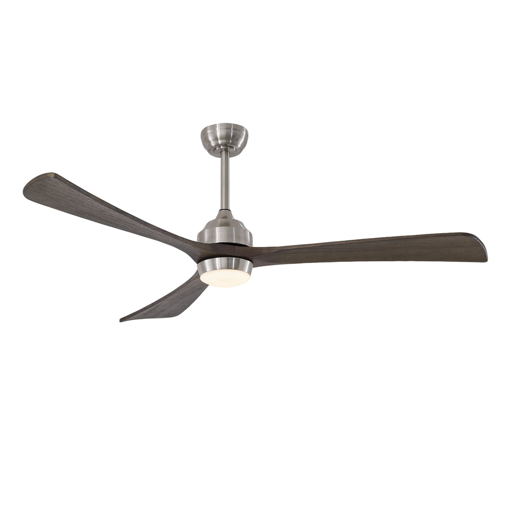 62' 3PCS Solid Wood Blades Ceiling Fan with Lights Remote Control,Quiet DC Motor 3 Blade Ceiling Fans 6 Speed Levels,Reversible Ceiling Fan,for Patio Living Room,Bedroom,Office,Indoor.(Stain nickel )