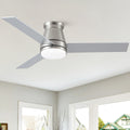 48' Brushed Nickel Low Profile Ceiling Fan with Light
