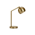 Contemporary Table Lamp with Gold Metal Base and Globe Shade, 19in Height, Adjustable Neck, Modern Accent Lighting