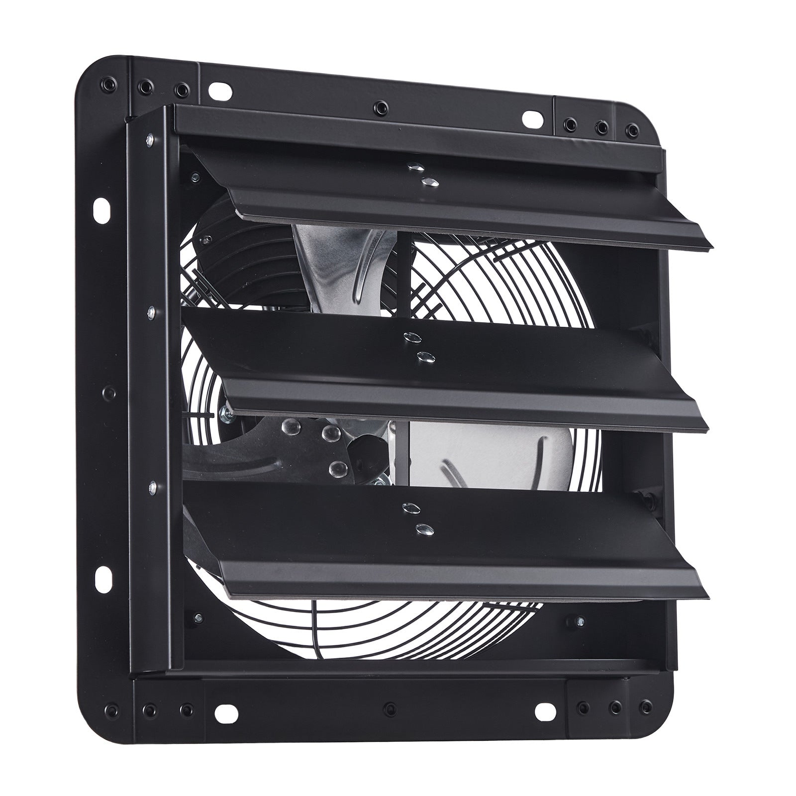 10 inch Shutter Exhaust Fan, Wall Mounted Attic Vent Fan with Variable Speed Controller, 900 CFM, AC Motor, Heavy-duty Steel, Low Noise for Shed, Garage, Greenhouse Ventilation Cooling, Black