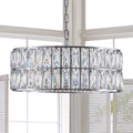 Crystal Chandeliers,5-Tier Round Semi Flush Mount Chandelier Light Fixture,Large Contemporary Luxury Ceiling Lighting for Living Room Dining Room Bedroom Hallway