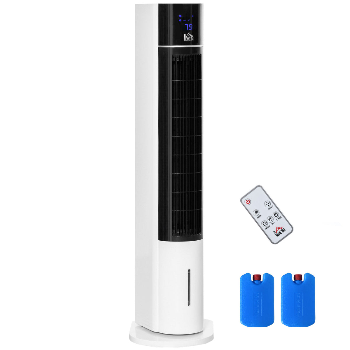 HOMCOM 42' Oscillating Evaporative Air Cooler for Home Office with Timer, 3-In-1 Ice Cooling Tower Fan Humidifier with 3 Modes, 3 Speeds, LED Display and Remote Control