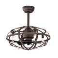 Modern Enclosed Ceiling Fan Indoor with Remote Control and Bladeless Rust Red Industrial Ceiling Fan Light Kit