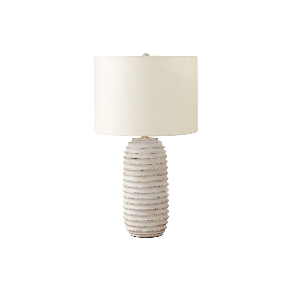 Transitional Table Lamp, 28' H, Cream Resin Base with Ivory/Cream Shade, Polyresin, Modern Accent Lighting