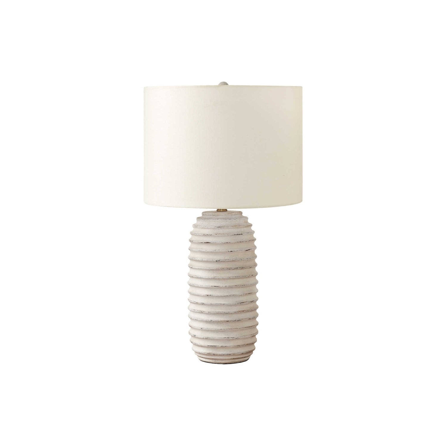Transitional Table Lamp, 28' H, Cream Resin Base with Ivory/Cream Shade, Polyresin, Modern Accent Lighting