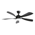 52 Inch Modern Ceiling Fan with 3 Color Dimmable 5 ABS Blades Remote Control Reversible DC Motor and LED Light in Black