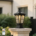 Garden Post Light Black Aluminum Outdoor Column Light, Retro Pillar Lantern European Vintage Table Lamp Decor Post Light Energy Saving Traditional Porch Garden Post Light.