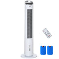 HOMCOM 40' Evaporative Air Cooler with Water Tank, 3-In-1 Ice Cooling Fan with Humidifier, 52° Oscillating Portable Swamp Cooler for Home Office, 3 Modes, 3 Speeds, 8H Timer, Remote, White