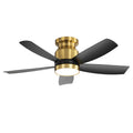42 Inch Flush Mount Ceiling Fans with LED Light 18W and Remote Control 5 ABS Fan Blades for Bedroom Patio