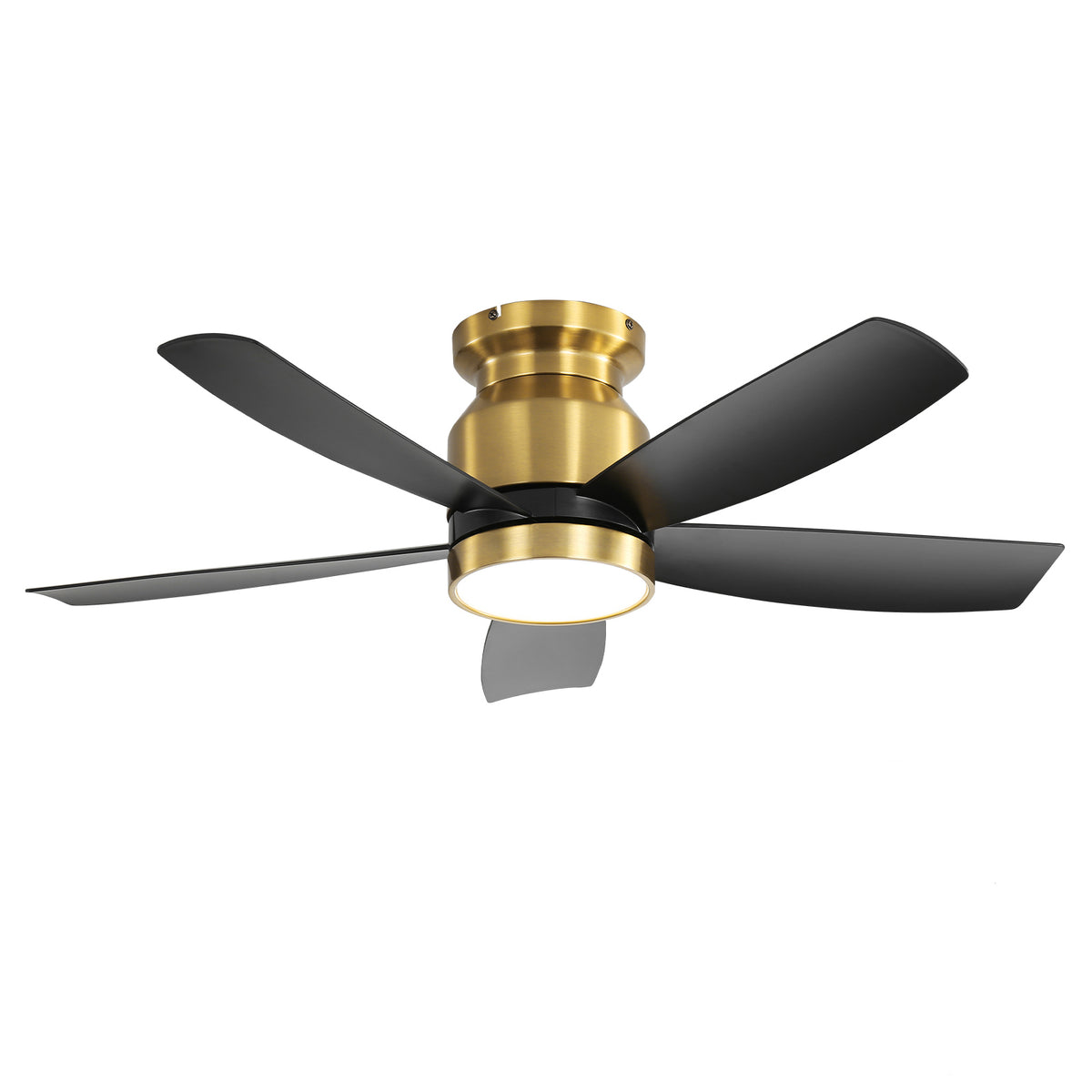 42 Inch Flush Mount Ceiling Fans with LED Light 18W and Remote Control 5 ABS Fan Blades for Bedroom Patio