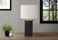 Lighting, 24'h, Table Lamp, Black Concrete, Ivory / Cream Shade, Modern