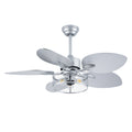 42' Ceiling Fan, Indoor  Ceiling Fan With Light with Remote Control, Noiseless Reversible Motor, 6 Speed ,3 for Patio Living Room, Bedroom, Office,Indoor--Sliver