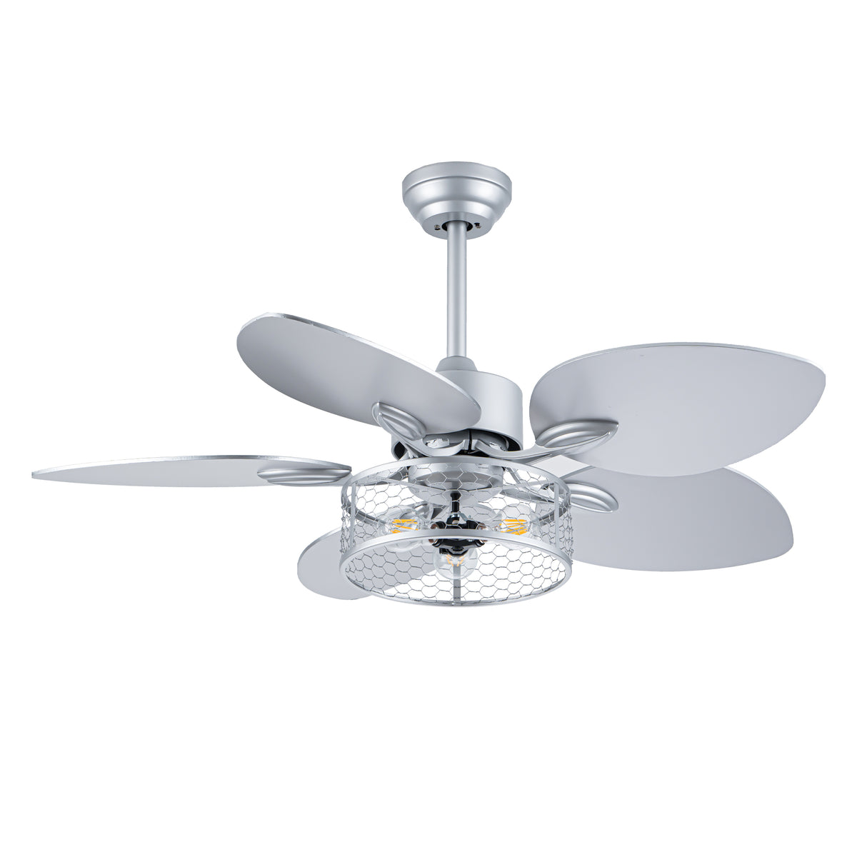 42' Ceiling Fan, Indoor  Ceiling Fan With Light with Remote Control, Noiseless Reversible Motor, 6 Speed ,3 for Patio Living Room, Bedroom, Office,Indoor--Sliver