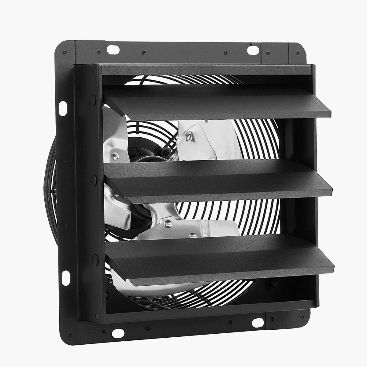 12 inch Shutter Exhaust Fan, Wall Mounted Attic Vent Fan with Smart Programming Variable Speed Temperature Control, 1500 CFM,EC Motor,Timer, for Shed,Garage,Greenhouse Ventilation Cooling,Black