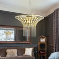 8-Light 23.6' Wide Crystal Waterfall Chandelier (Bulb Not Included)