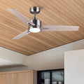 48' Brushed Nickel Low Profile Ceiling Fan with Light