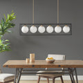 H  6-Light Frosted Glass Globe  r Chandelier