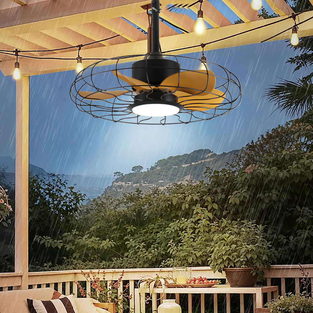 23 in Outdoor Ceiling Fan with Lights,IP65 Waterproof  Fan with Remote Control  with 3CCT 6-Speeds for Patio Porch Pergola