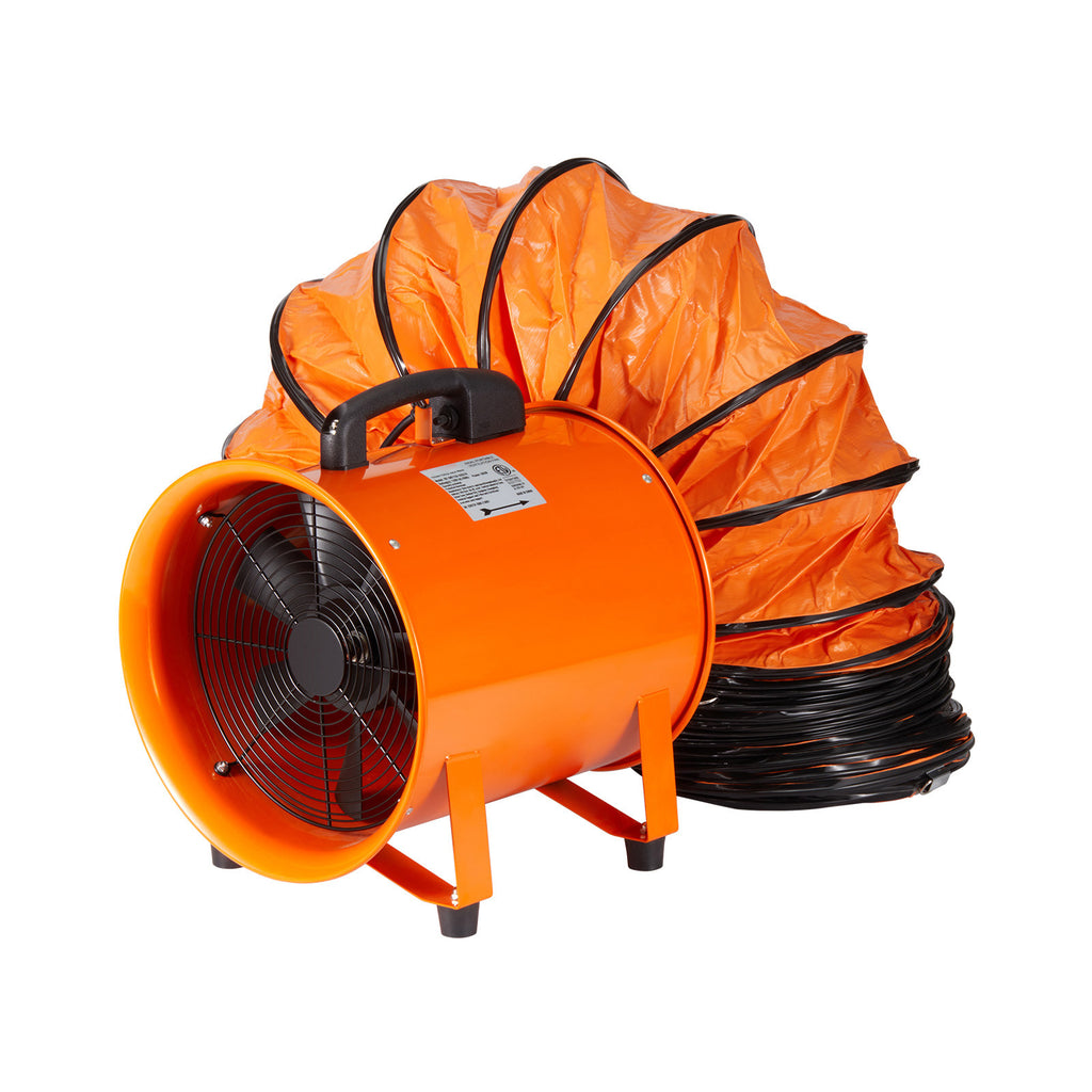 Portable Ventilator, 10 inch Heavy Duty Cylinder Fan with 33ft Duct Hose, 380W Strong Shop Exhaust Blower 1893FM, Industrial Utility Blower for Sucking Dust, Smoke, Smoke Home/Workplace