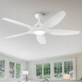 Modern 60 In Integrated LED Ceiling Fan Lighting with White ABS Blade