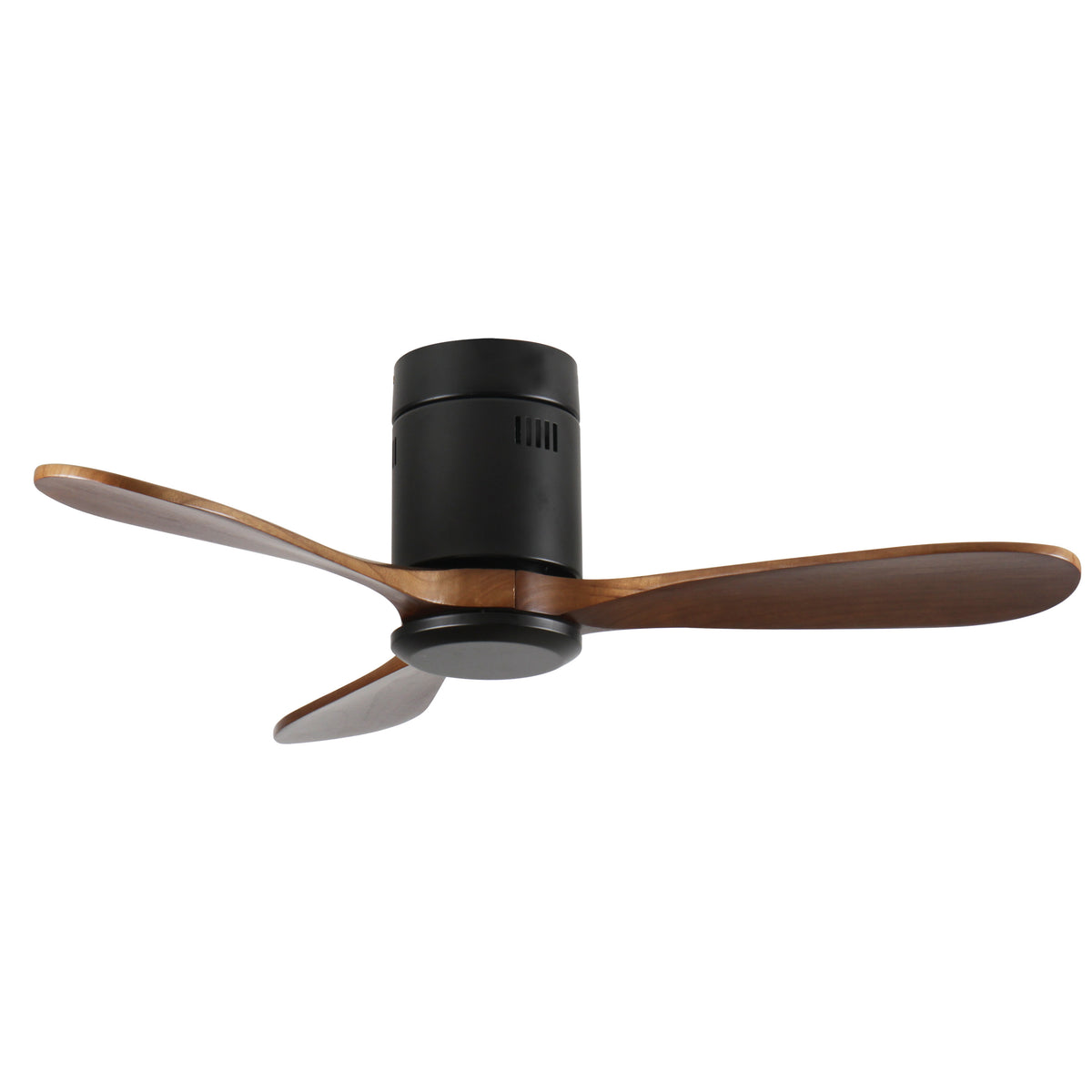 42-Inch Flush Mount Ceiling Fan Without Light, Solid Wood Blades, Reversible Quiet DC Motor, Remote Control with 6 Speeds & Timer, Energy Saving for Bedroom, Living Room,  No Sloped Ceiling