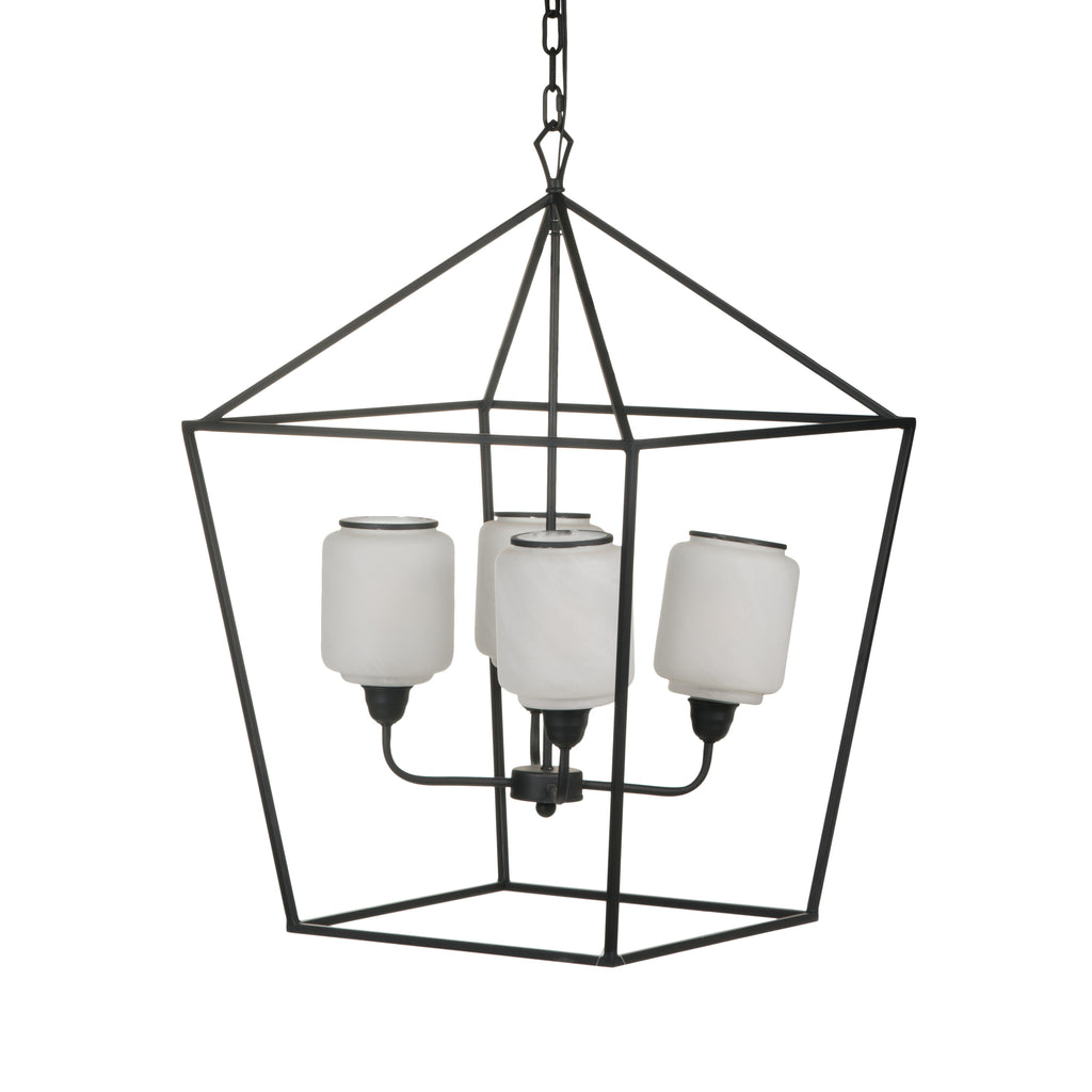 21.7x21.7x33.5 ' Iron Chandelier, Sleek Industrial Style Hanging Light Fixture for Kitchen Dining Room Foyer Entryway, Bulb Not Included