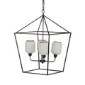 21.7x21.7x33.5 ' Iron Chandelier, Sleek Industrial Style Hanging Light Fixture for Kitchen Dining Room Foyer Entryway, Bulb Not Included