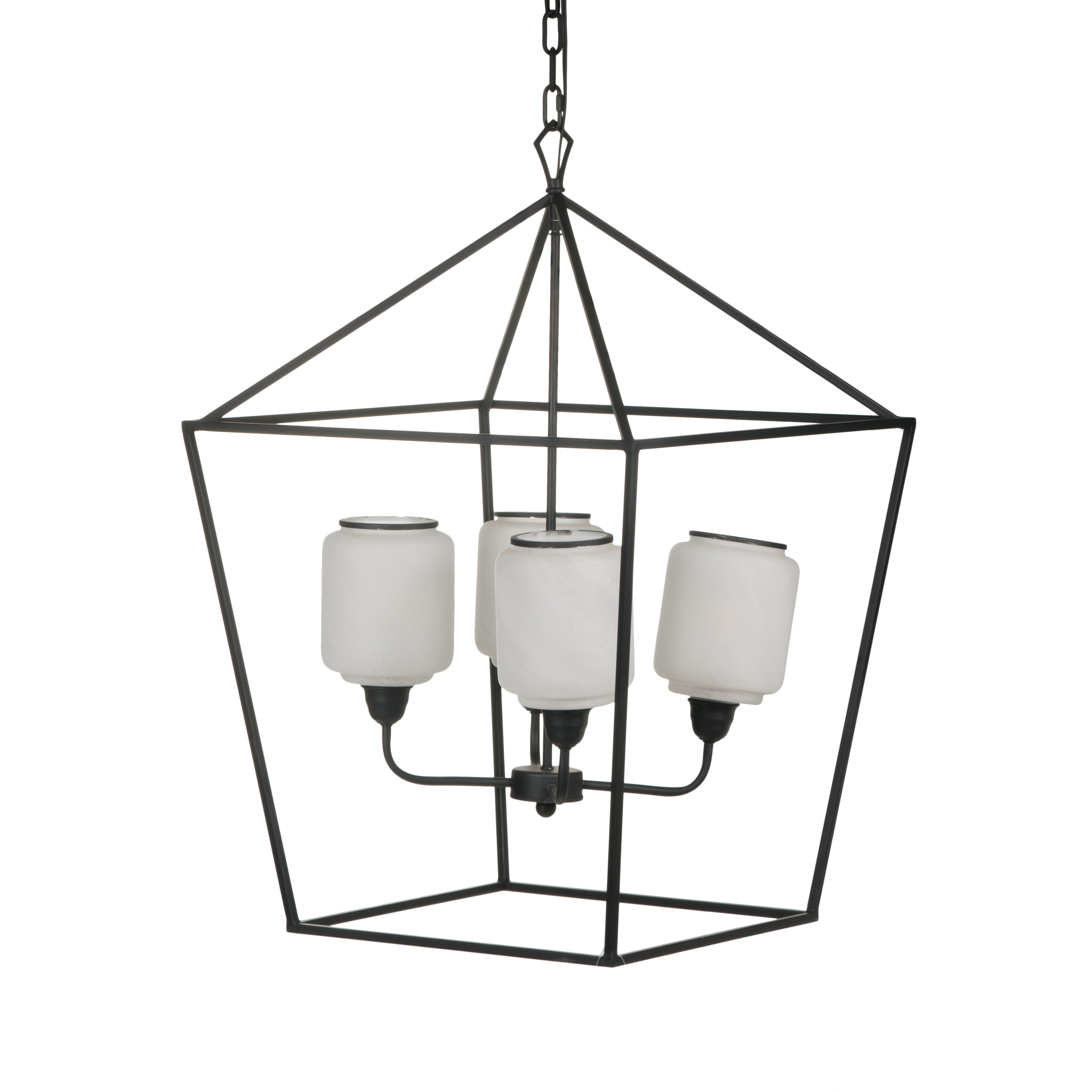 21.7x21.7x33.5 ' Iron Chandelier, Sleek Industrial Style Hanging Light Fixture for Kitchen Dining Room Foyer Entryway, Bulb Not Included