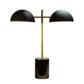 Nova Hydro Black Table Lamp with On/Off Switch, Double Lamp, Faux Marble Base 22.4' H X 20' W X 7.9' D for Living Room, Desk Lamps for Office Reading