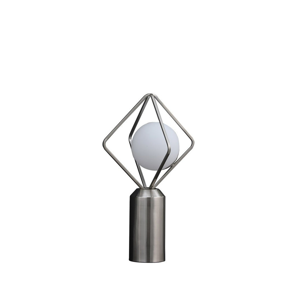 19.5'In Ernst Modern Monoclinic Pendeloque Silver Metal Table Lamp