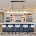Modern Rectangular Crystal Glass Chandelier, 10-Lights Black Chandelier Lighting Contemporary Pendant Ceiling Light Fixture for Dining Room Living Room Kitchen Island