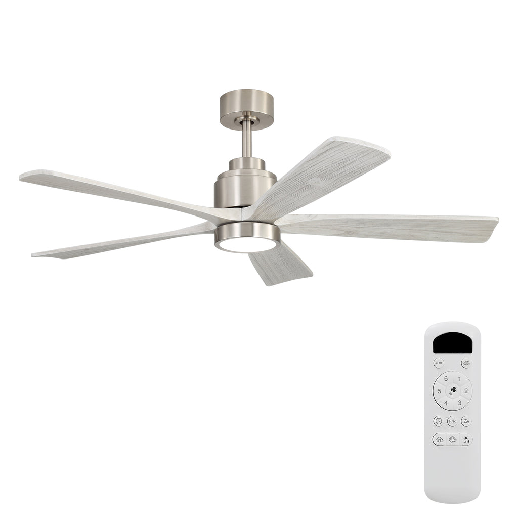 52 Inch Ultra Quiet Reversible Ceiling Fan with Light - Dimmable LED, Memory & Timer for Large Room